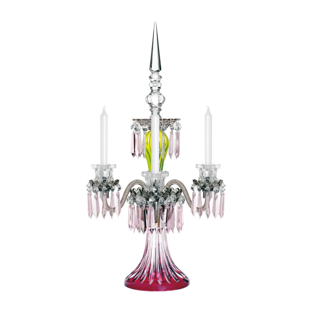 Saint-Louis Crystal Arlequin 24-Light Chandelier Sky Blue and Dark Blue